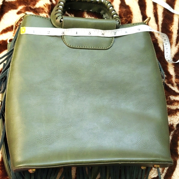 Faux Suede fringe/leather purse - Picture 13 of 17